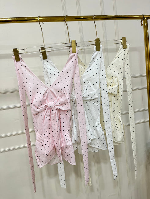 Polka Dot Halter Neck Tops